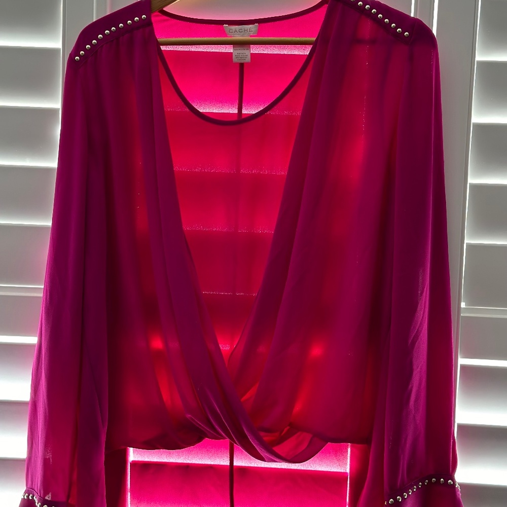 Dark pink with silver studs